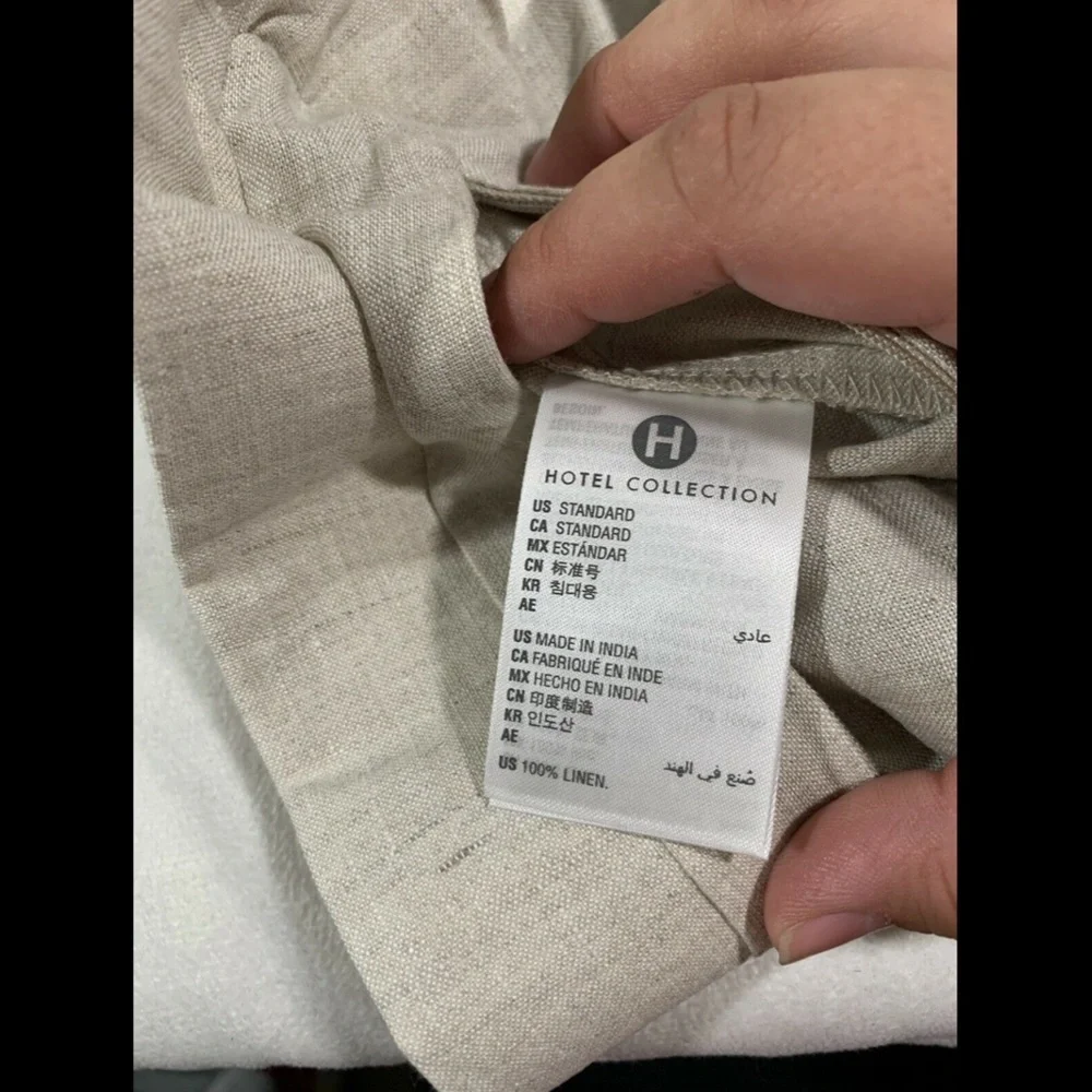 NIB‎ Hotel Collection Natural Linen (1) Standard Sham Pillow Case