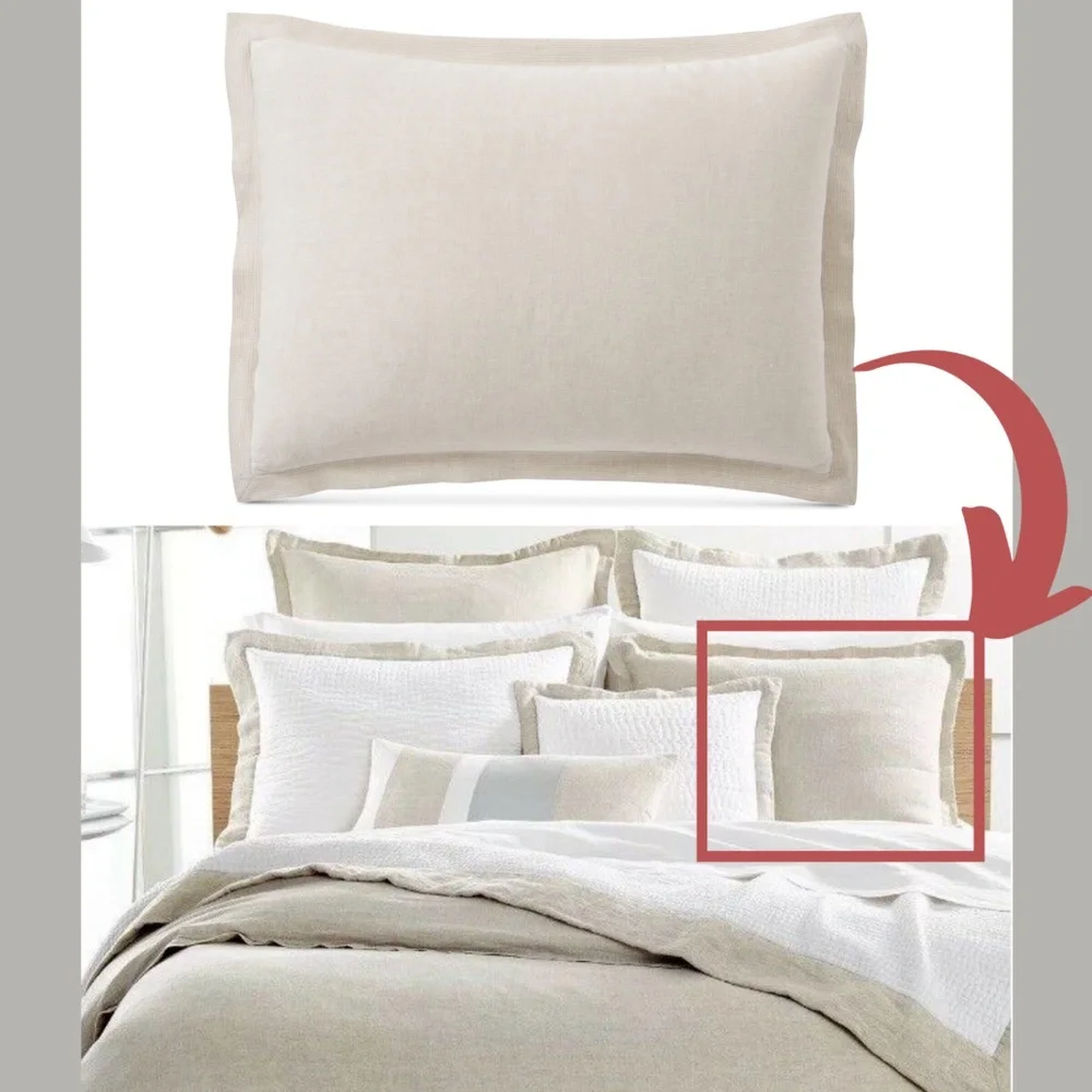 NIB‎ Hotel Collection Natural Linen (1) Standard Sham Pillow Case