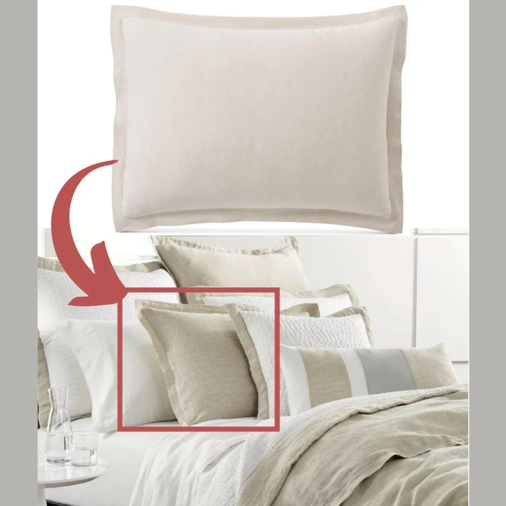 NIB‎ Hotel Collection Natural Linen (1) Standard Sham Pillow Case