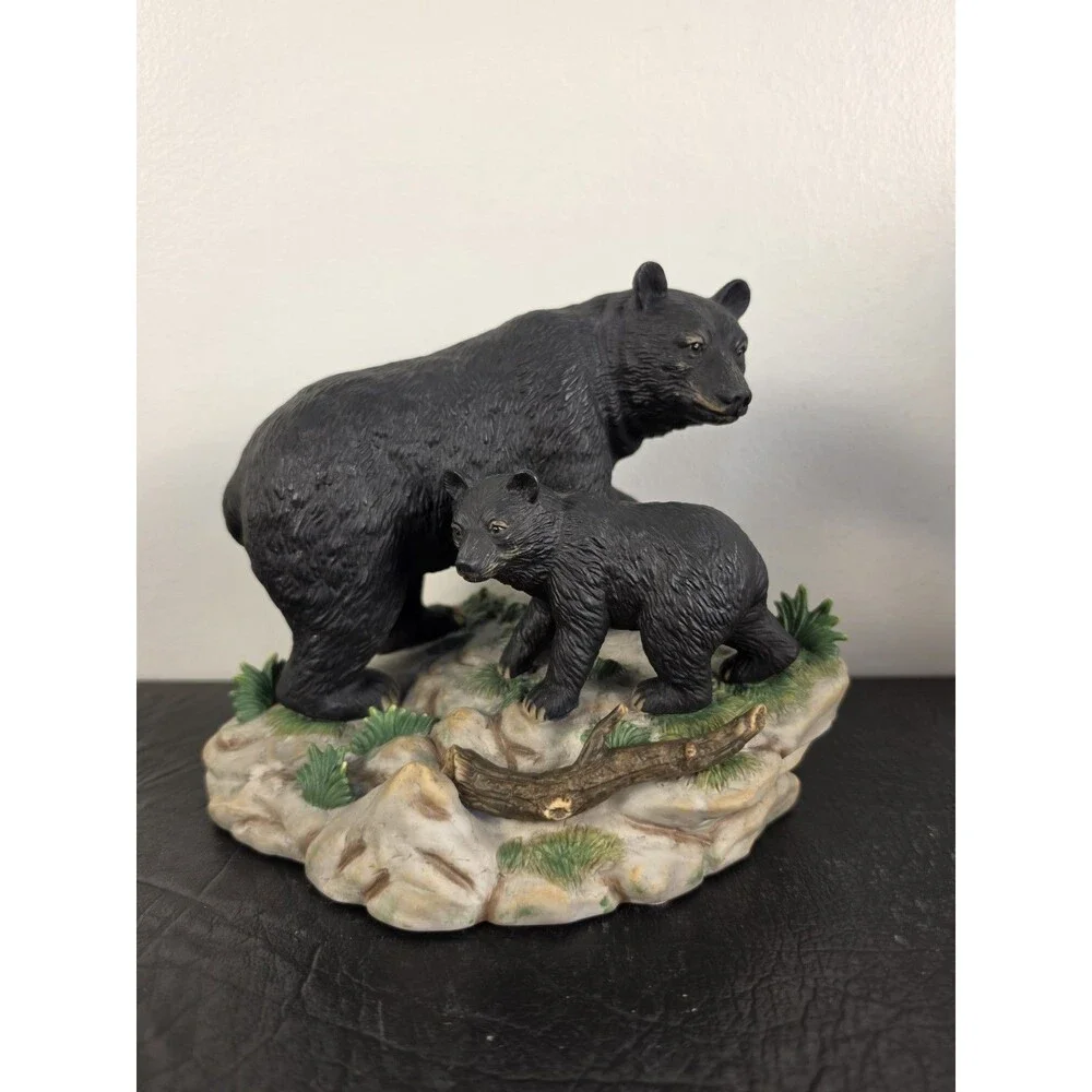 Ceramic Bear Figurine Home Interiors “Watching Her Cub” 11795-02 2002 Bear & Cub
