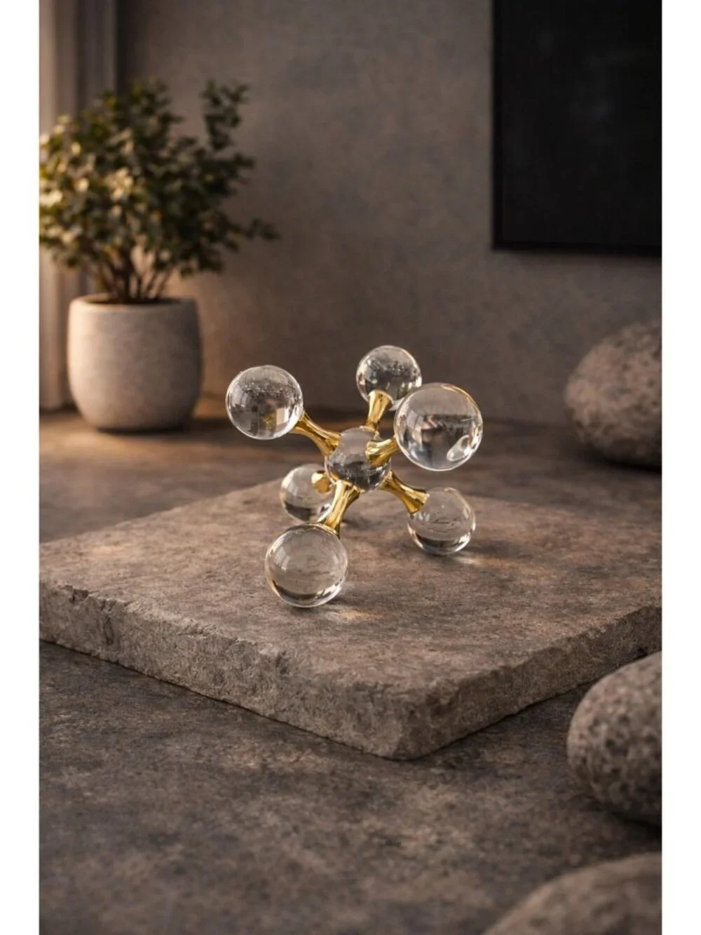 New Crystal Glass Jack Sculpture Figurine MCM Retro Art Deco Shelf Art