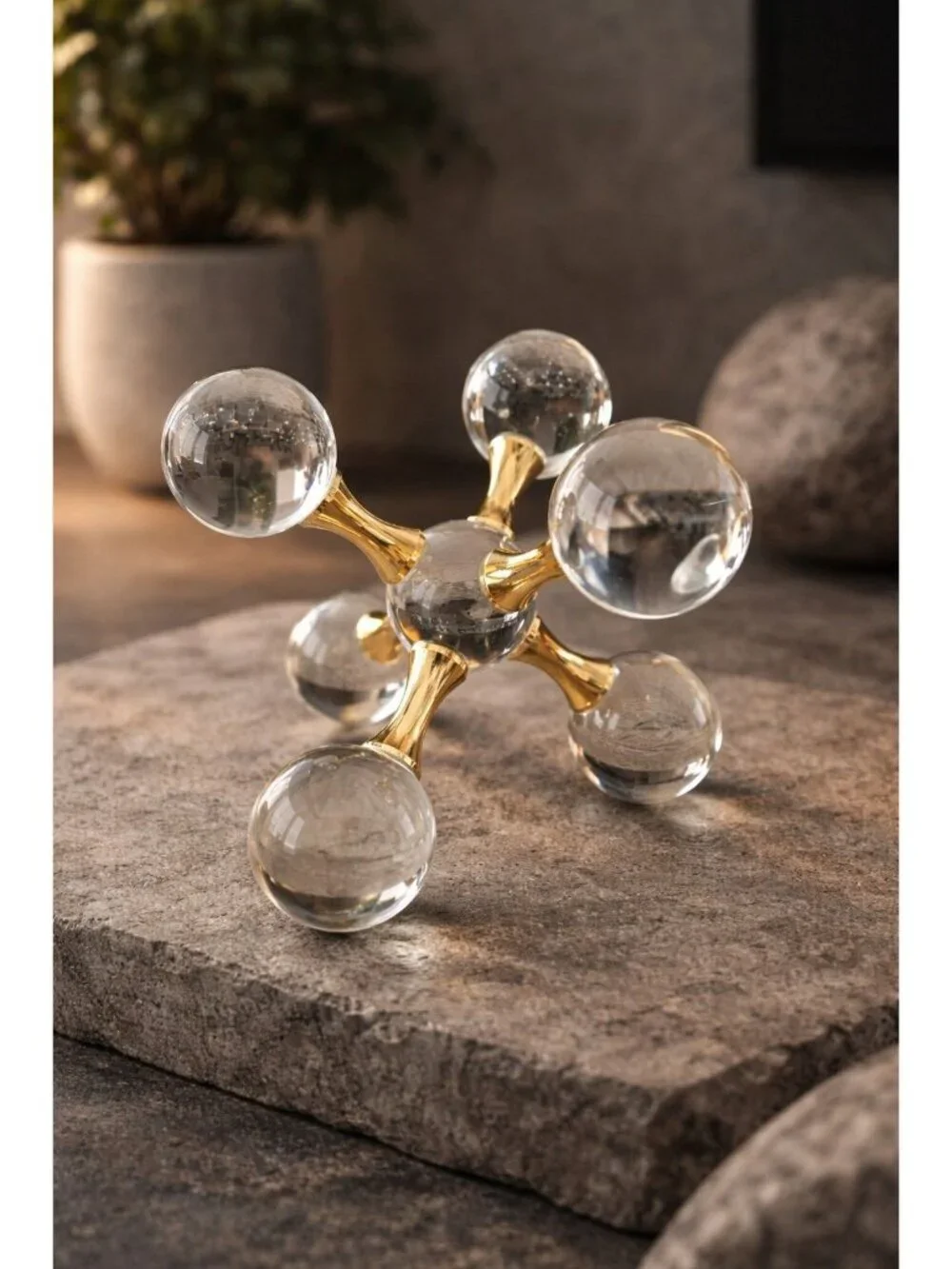 New Crystal Glass Jack Sculpture Figurine MCM Retro Art Deco Shelf Art