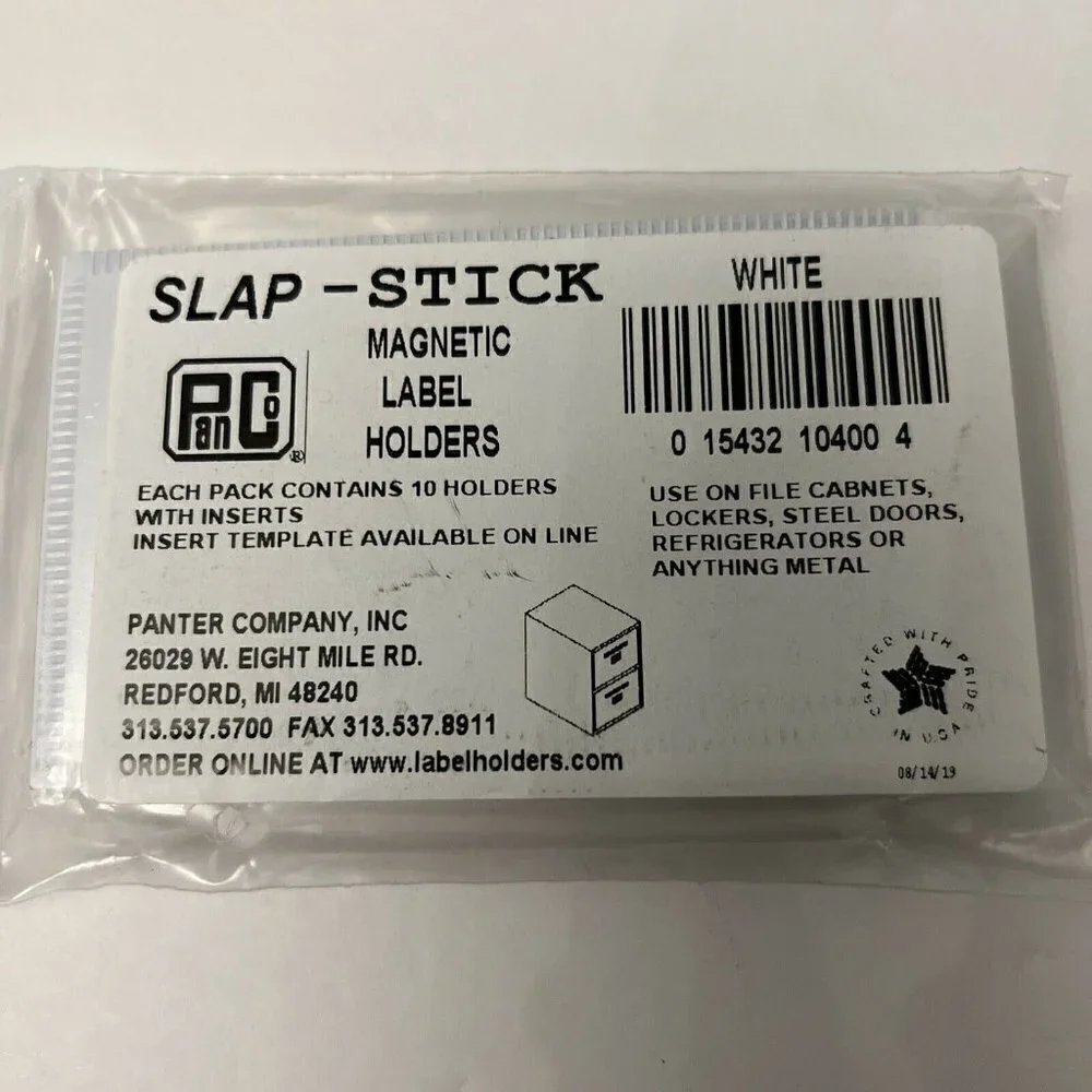 Slap-Stick Magnetic Label Holders With Inserts File Cabinets Steel Doors 4 packs