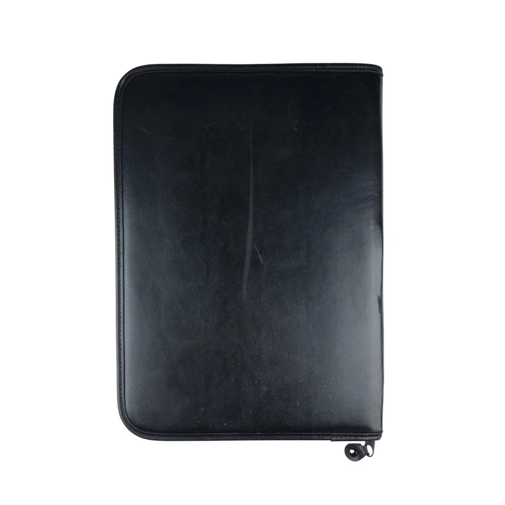 Gemline Colliers Barry Black Synthetic Leather Zip‎ Portfolio Organizer Case