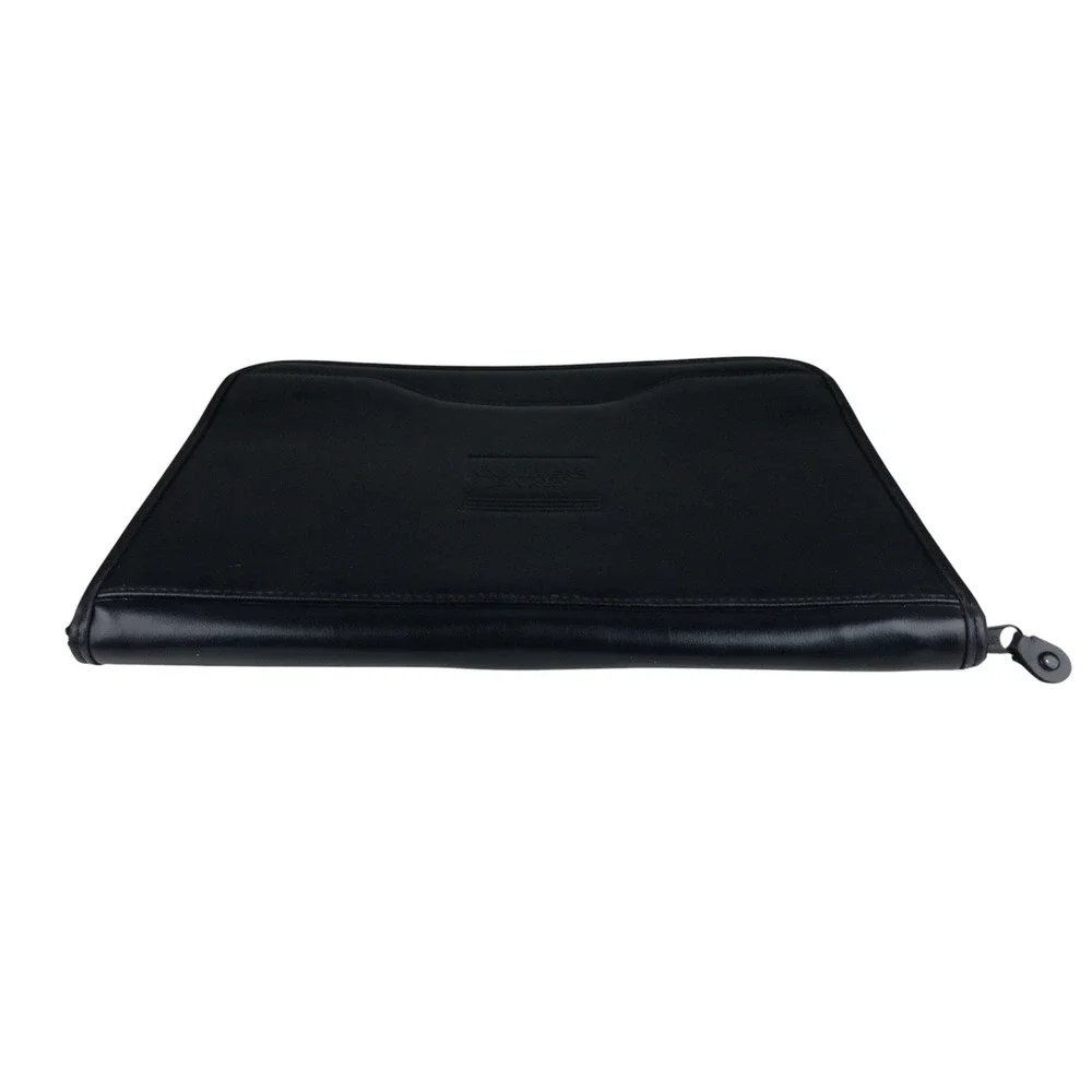 Gemline Colliers Barry Black Synthetic Leather Zip‎ Portfolio Organizer Case