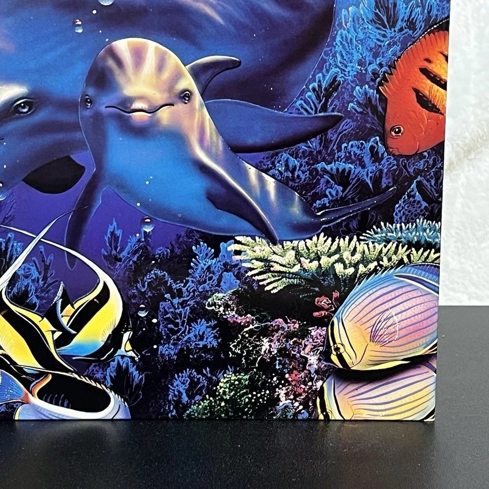 Vintage Christian Riese Lassen 3 Ring Folder Mother's Love II Dolphins Ocean