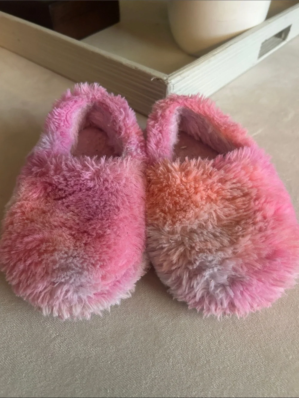 wonder nation Pink & Orange Plush Slip-On Kids Slippers