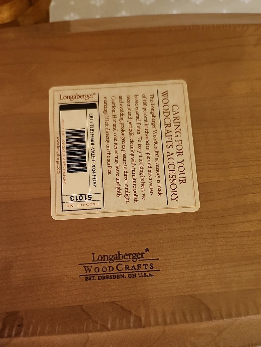 Longaberger 2004 Father's Day Valet Basket with Lid