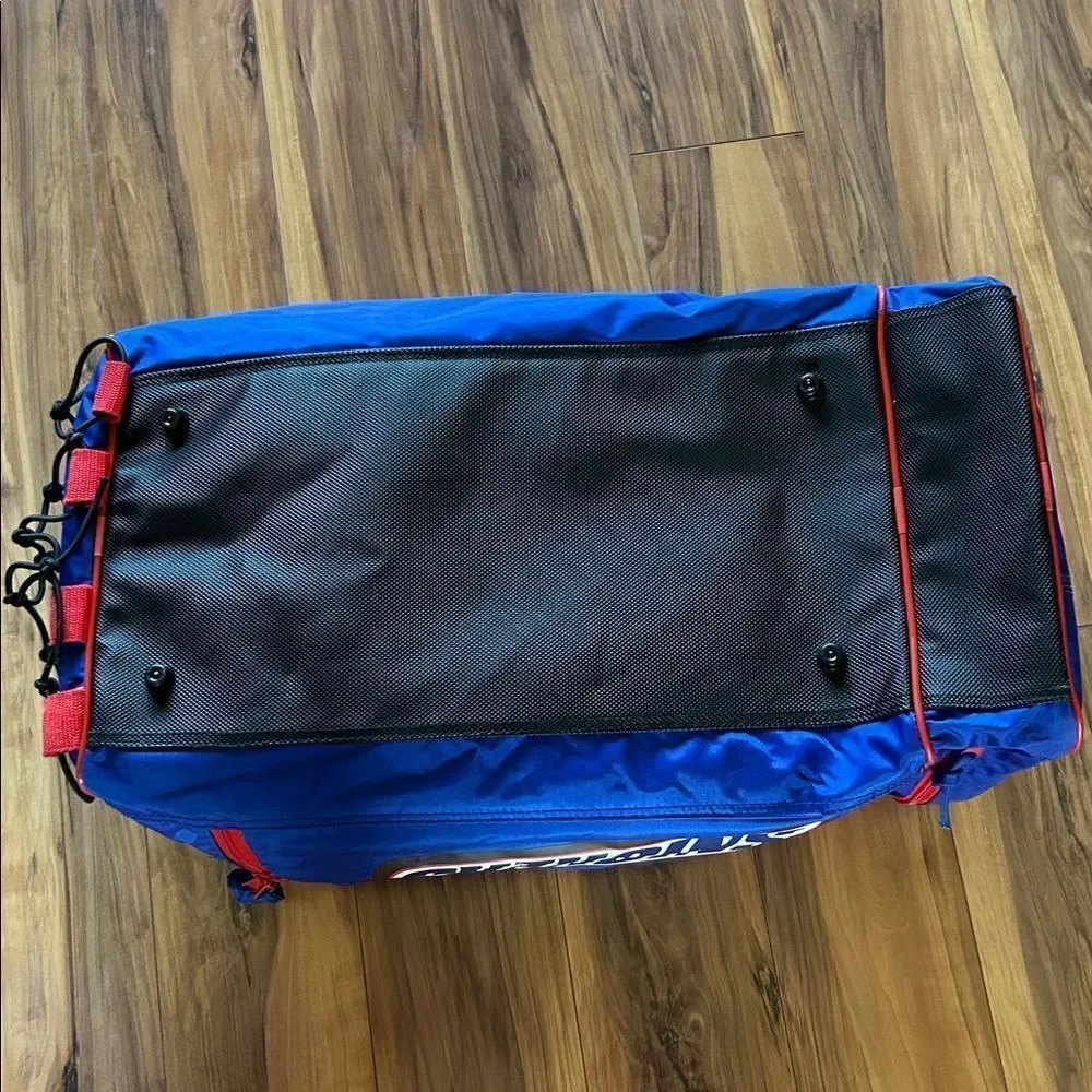Snickers Blue and Red Duffel Bag