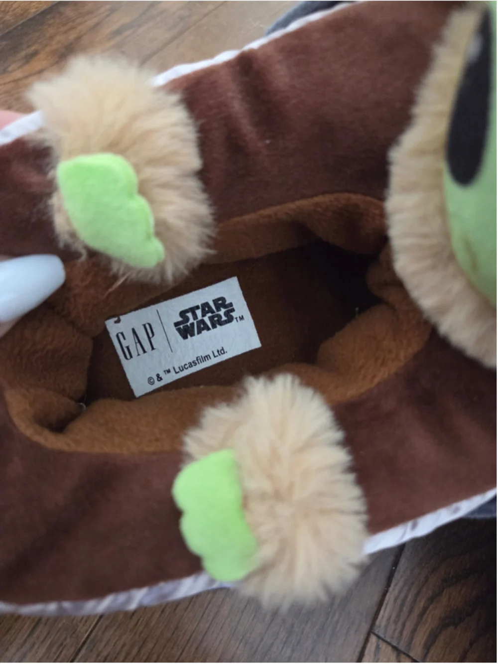 Kids Gap × Star Wars The Mandalorian Grogu Slippers Grey Brown Size 1-2