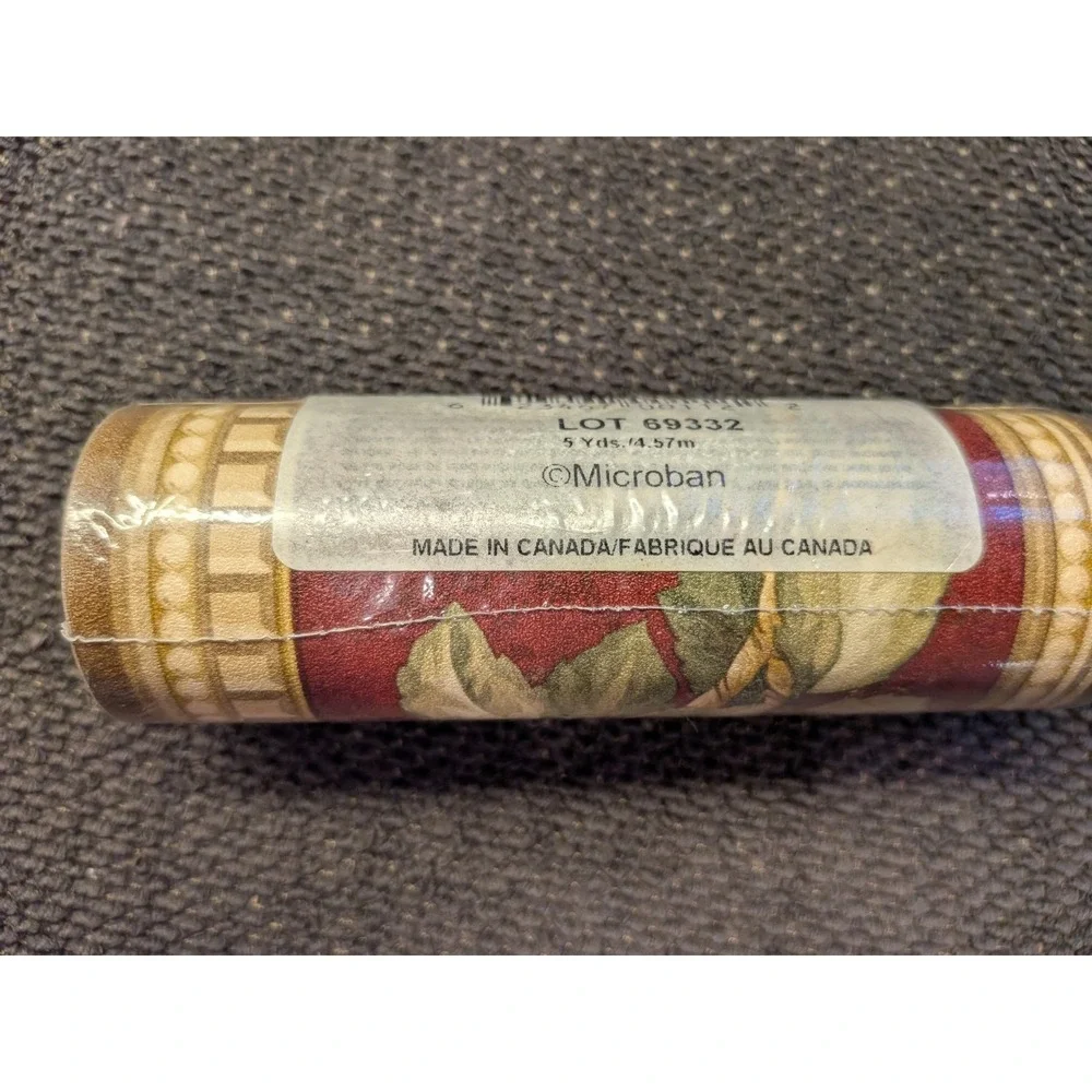 Sunworthy Wallpaper‎ Border Botanical Leaf Burgundy Tan MP060112B 5 Yards NEW