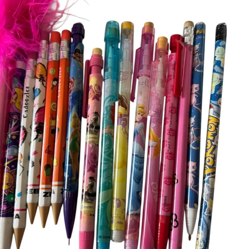 Y2K Vintage Girly Pencils Erasers Stickers Lot 60+ Novelty School‎ Supplies B20Q