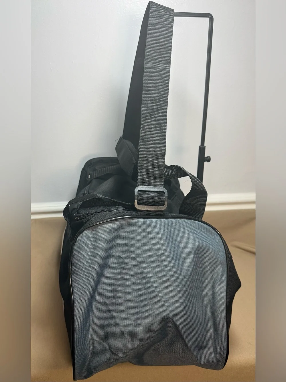 adidas Black Small Duffel Bag with White Logo