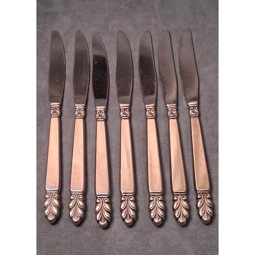 International Silver Norse Dinner Knives (7) Stainless Modernist