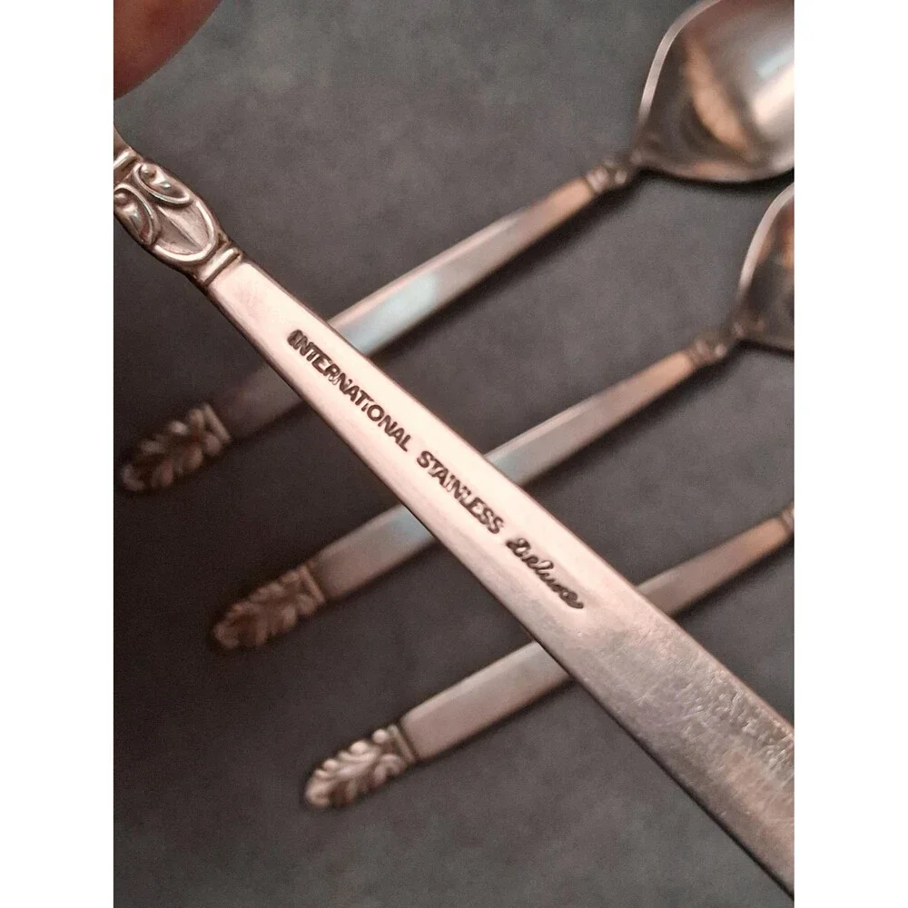International Silver Norse Soup Place Spoons (4) Stainless Modernist
