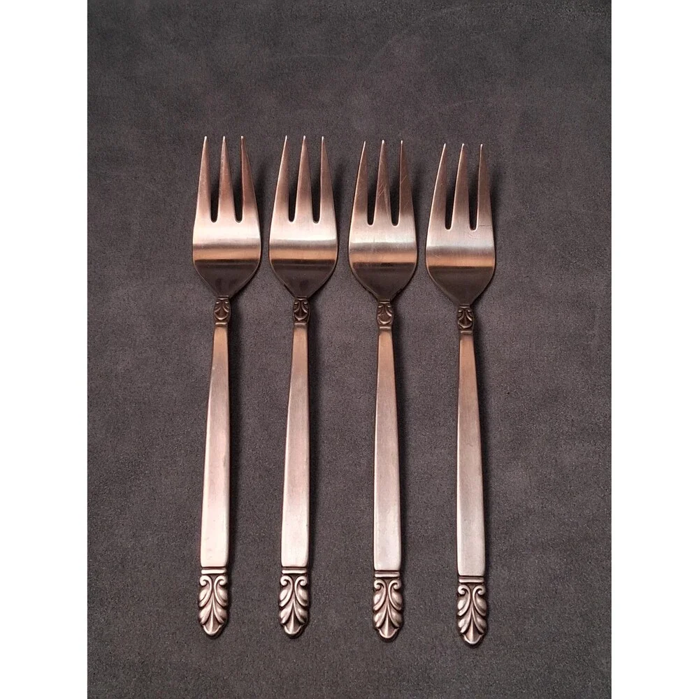International Silver Norse Salad Forks (4) Stainless Modernist