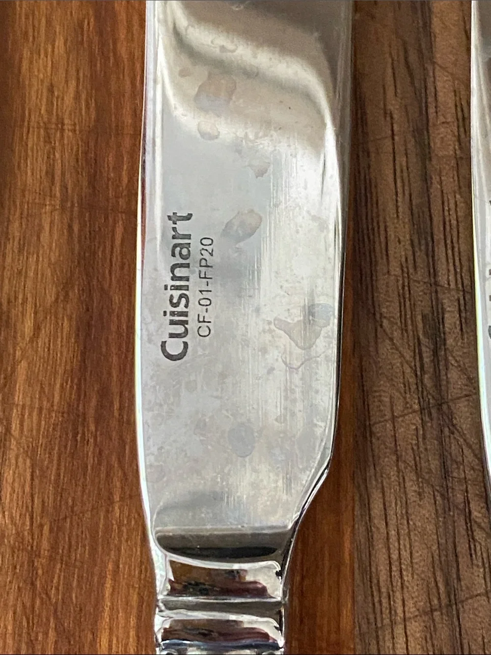 Set of 4 Cuisinart Elite FAMPOUX Stainless Dinner Knives Glossy Beaded 9-1/4