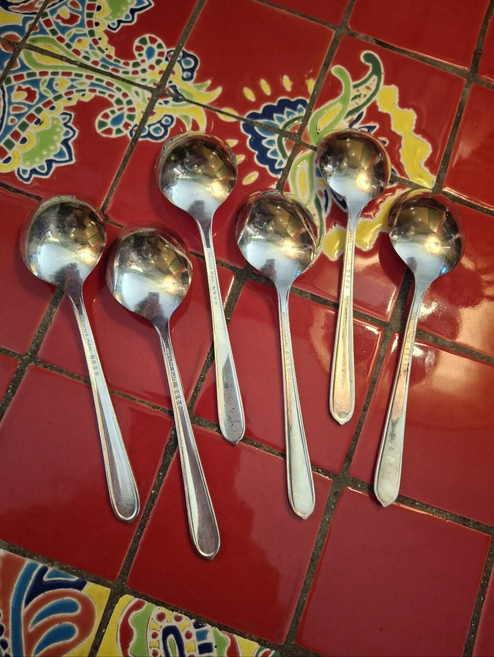 Oneida Silverplate Round Soup Spoons 