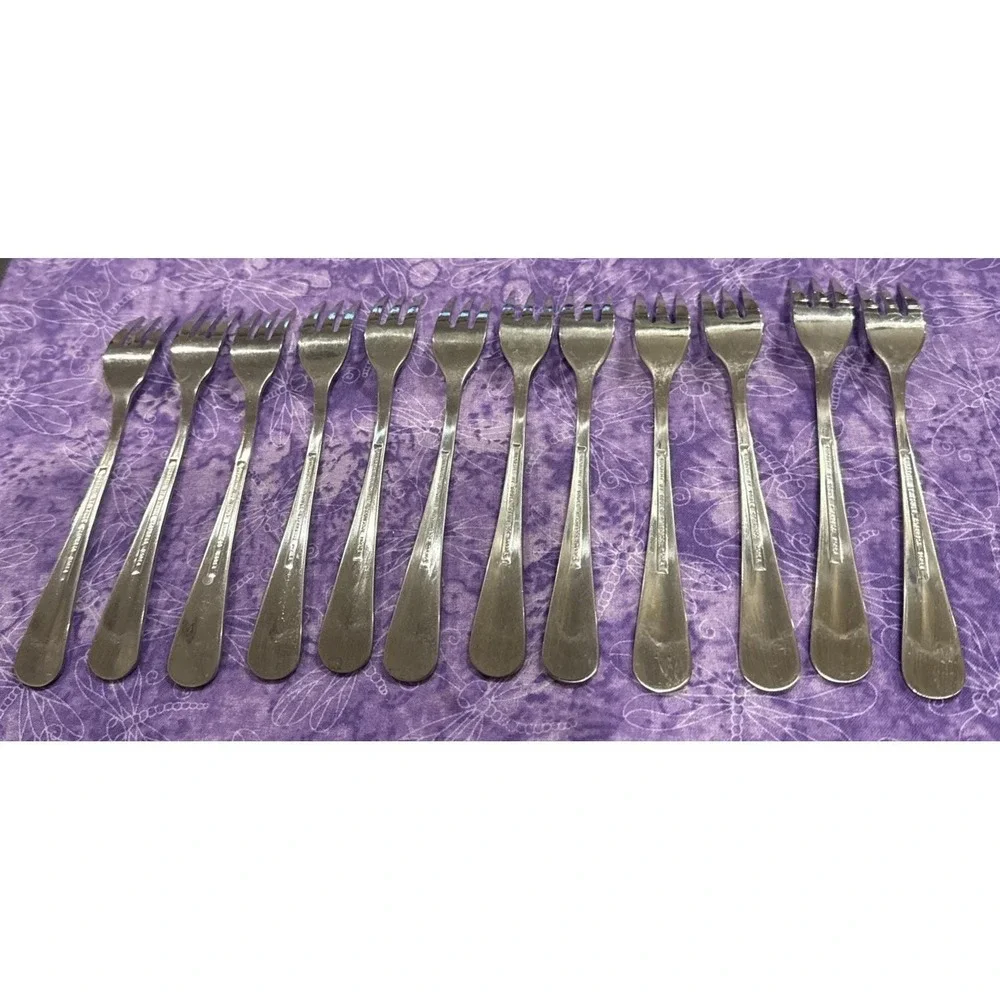 Towle Supreme‎ Stockbridge Cocktail Seafood Forks Fork Stainless Korea Set Of 12