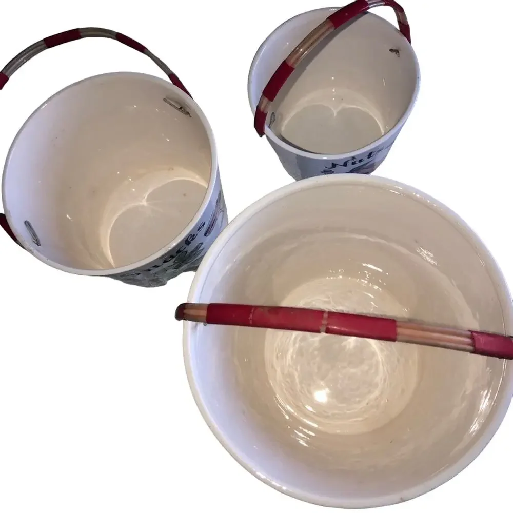 Ucagco Ceramic 3 piece Bar-set Vintage Snack Party Buckets