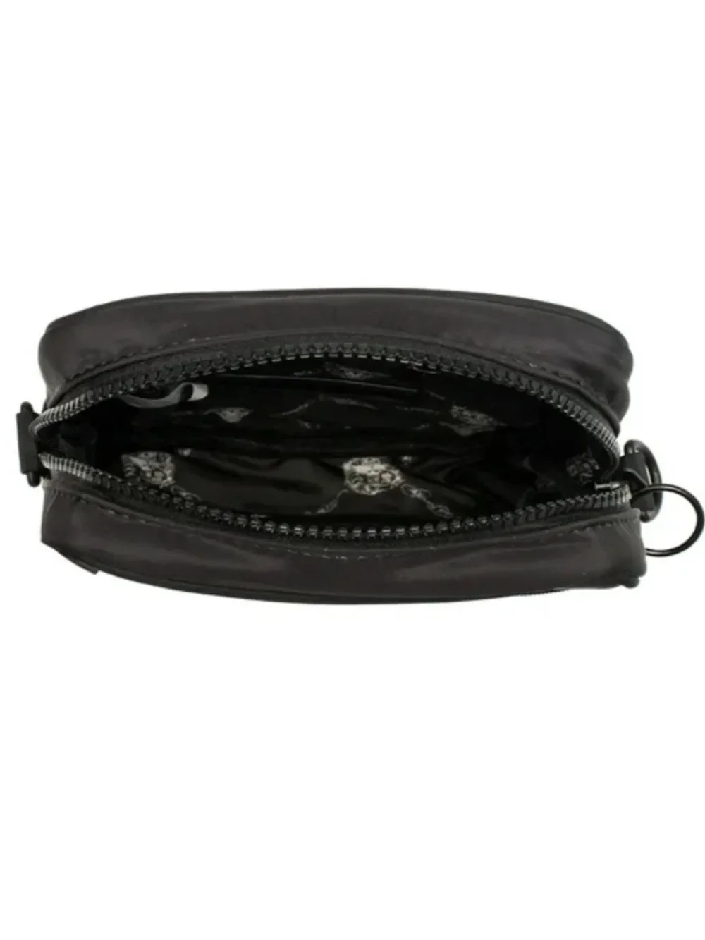 Ed Hardy Black Crossbody Messenger Bag with Red Heart Skull Graphic