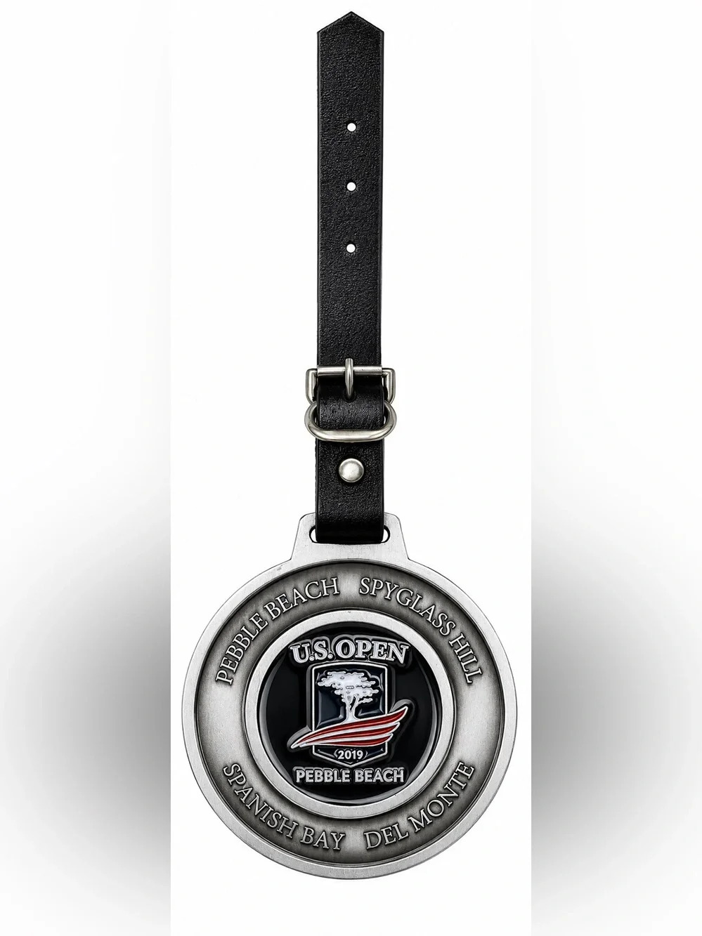 2019 U.S. Open Pebble Beach Golf Resorts Metal Luggage Tag Leather Strap