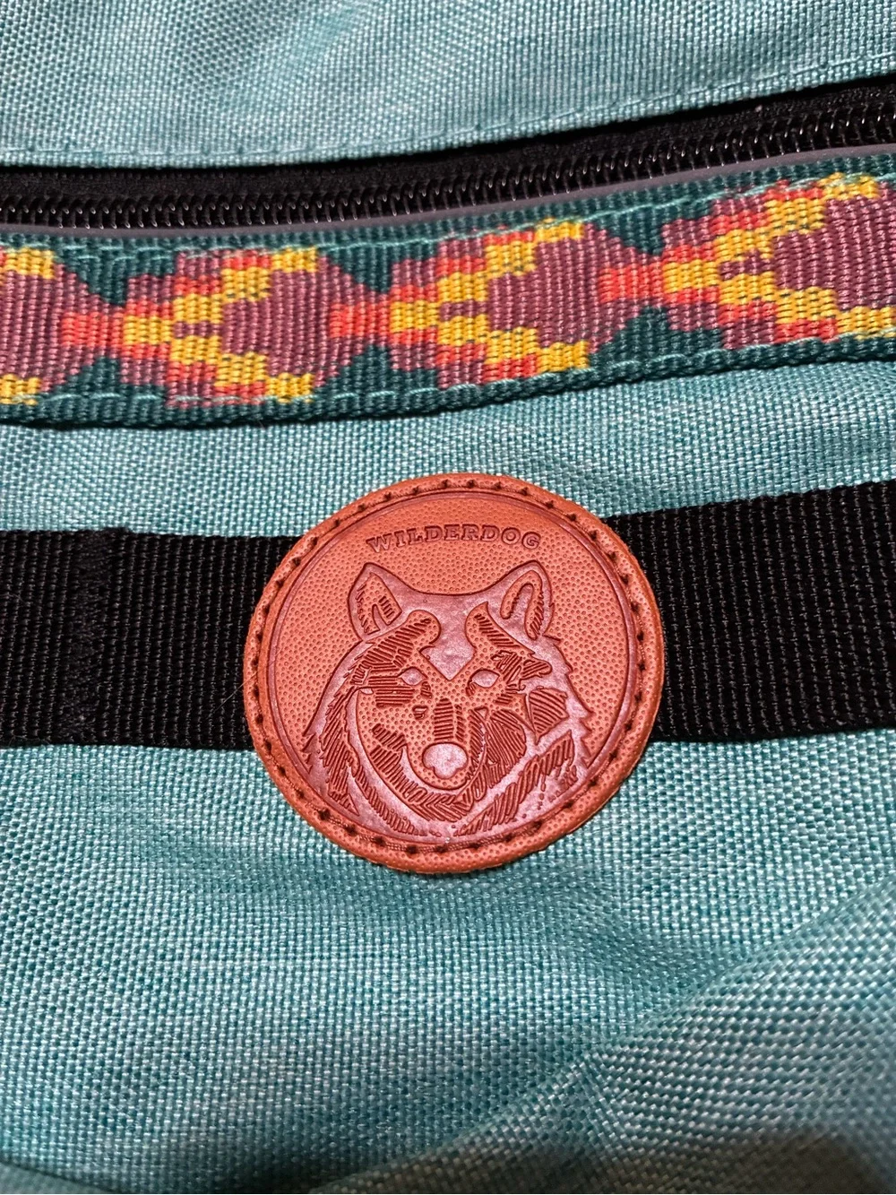 Wilder dog brand Teal Dog Harness Bag with Decorative Trim - amazing shape!