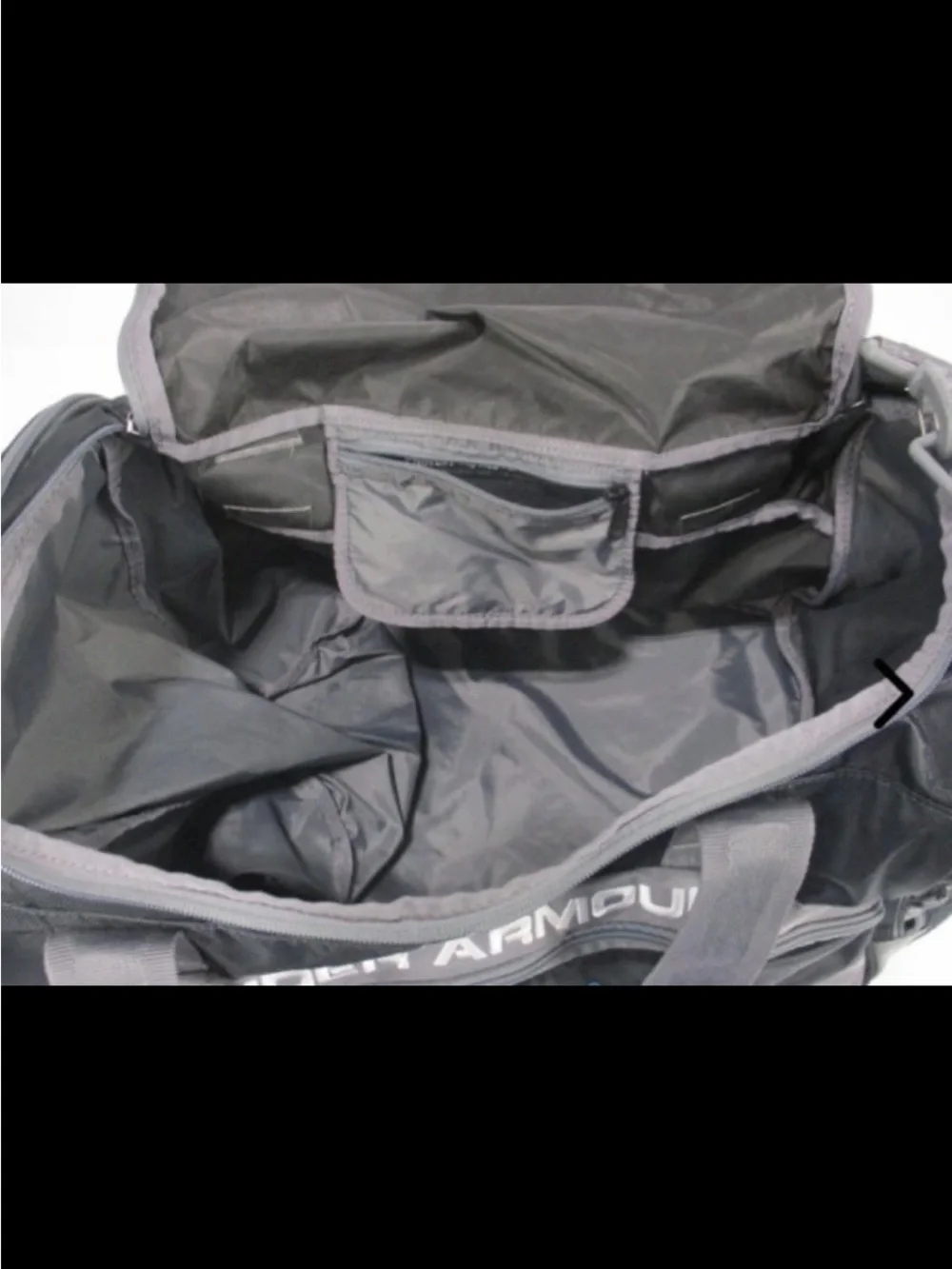 Under Armour Black and Gray Duffel Bag with Logo