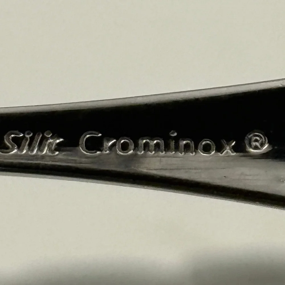 Silit Crominox SS Ice Cream Spoons Square Spade Bowl Set of 6 Vintage