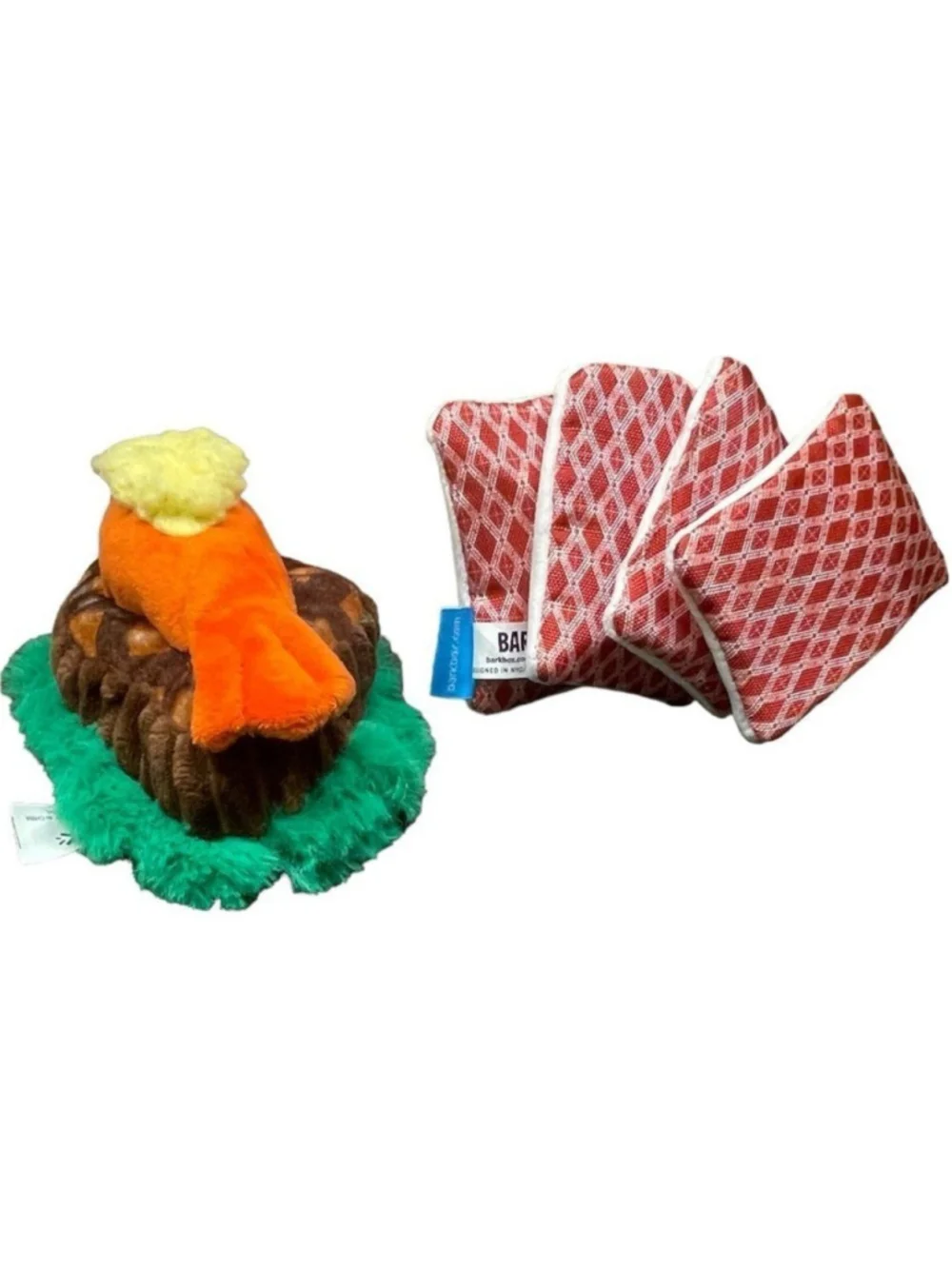 Bundle Bark Dog Toys Borf and Torf Lick A Card Any Card Squeaker Crinkle Treat