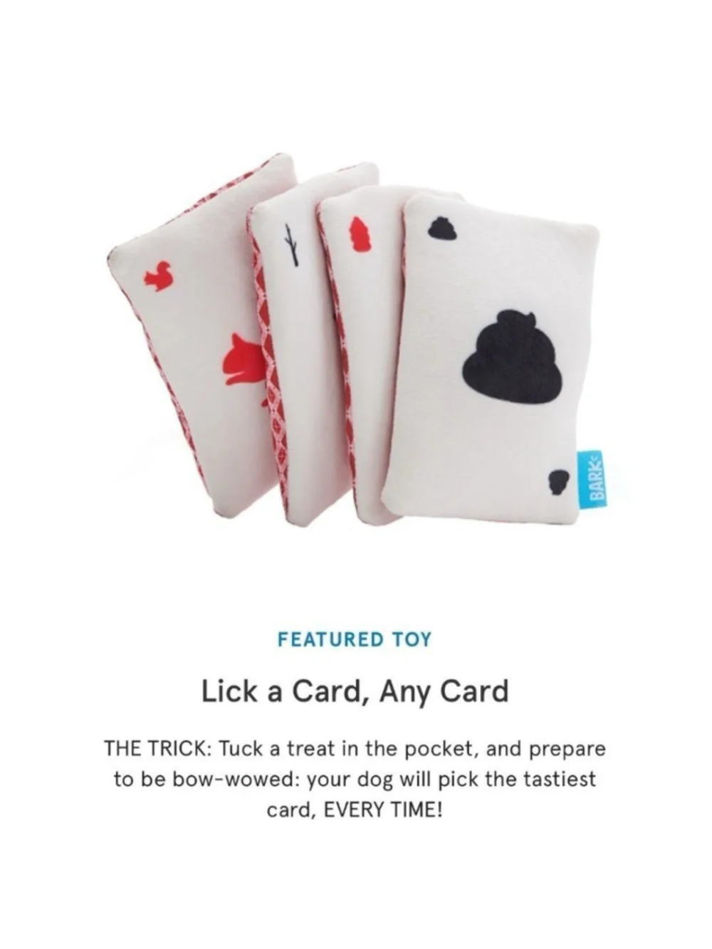 Bundle Bark Dog Toys Borf and Torf Lick A Card Any Card Squeaker Crinkle Treat