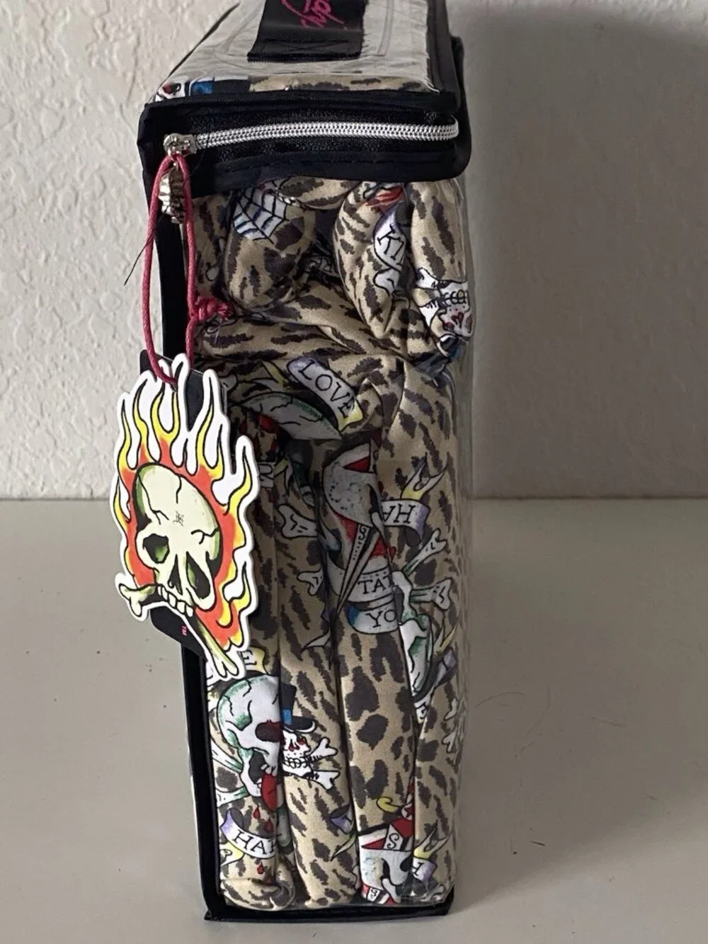 6 PC Ed Hardy KING SIZE‎ Sheet Set Skulls Heart Leopard Animal Print NEW