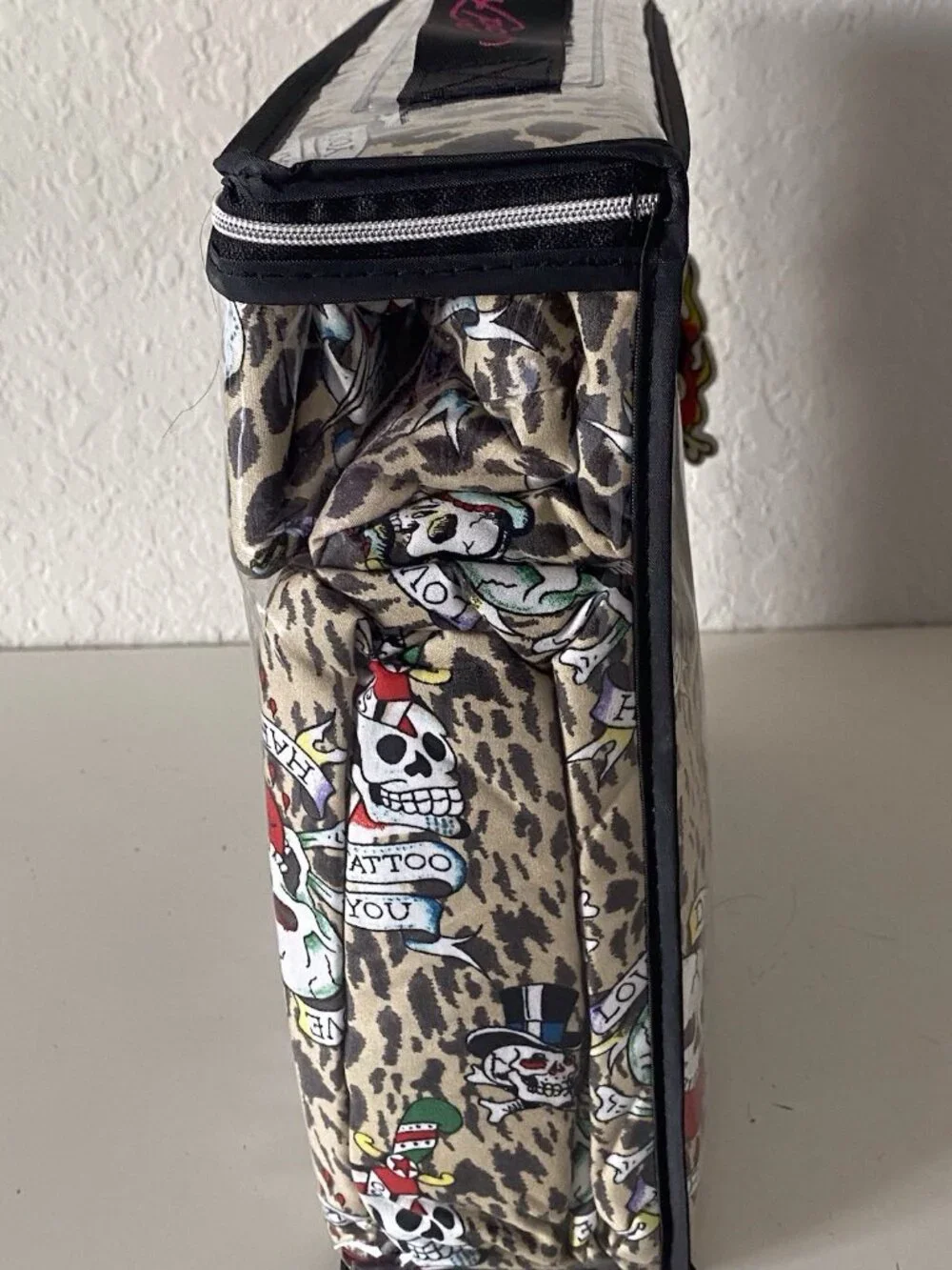 6 PC Ed Hardy KING SIZE‎ Sheet Set Skulls Heart Leopard Animal Print NEW