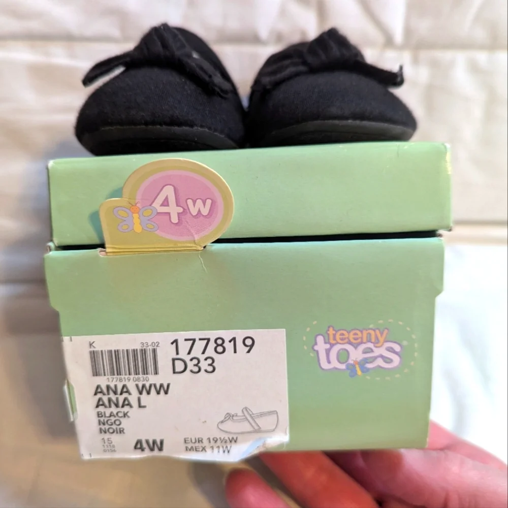 Teeny Toes Toddler Girls Black Dress Shoes Size 4W