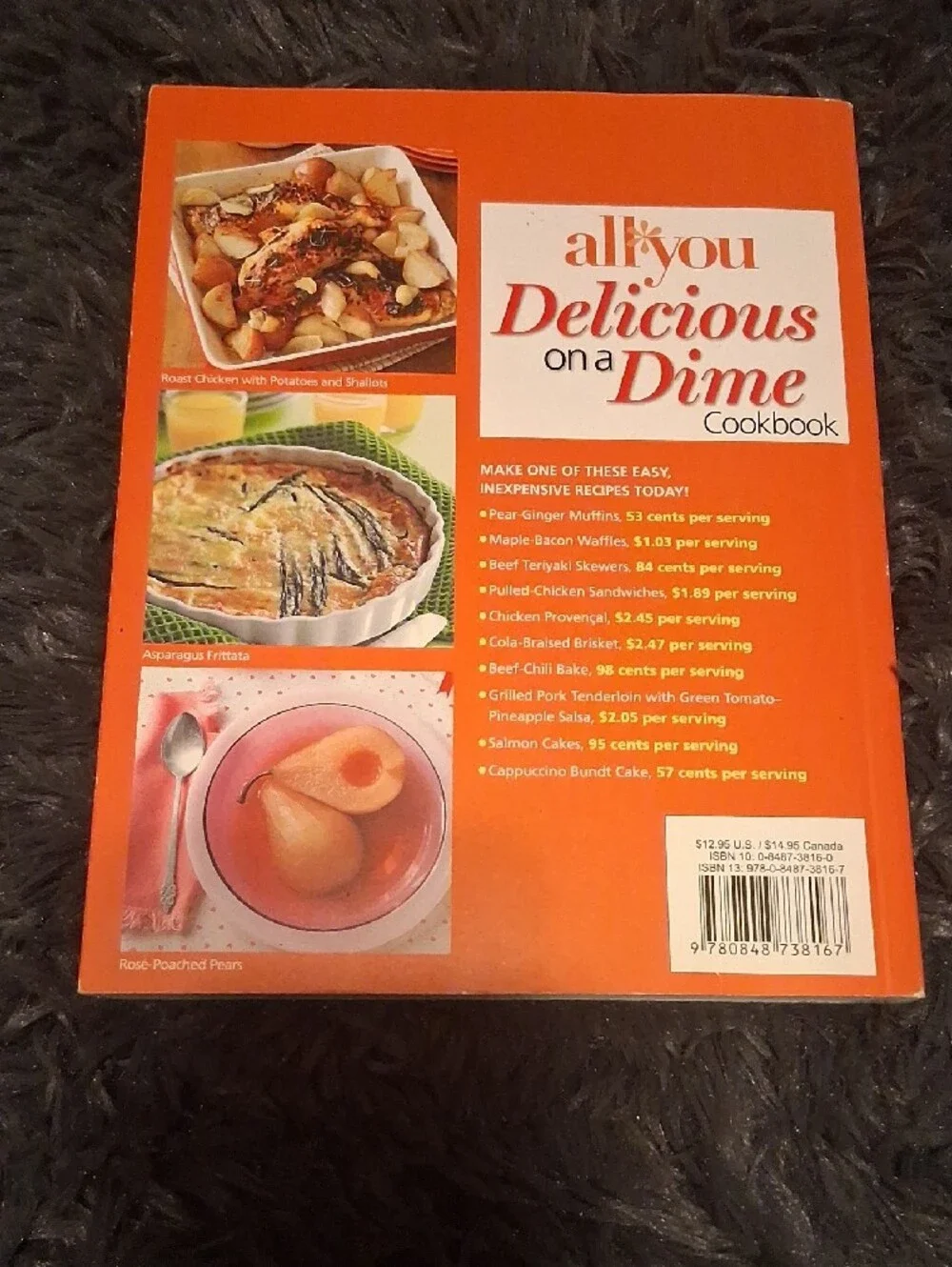 Delicious on a Dime Cookbook by - White & Red Cover