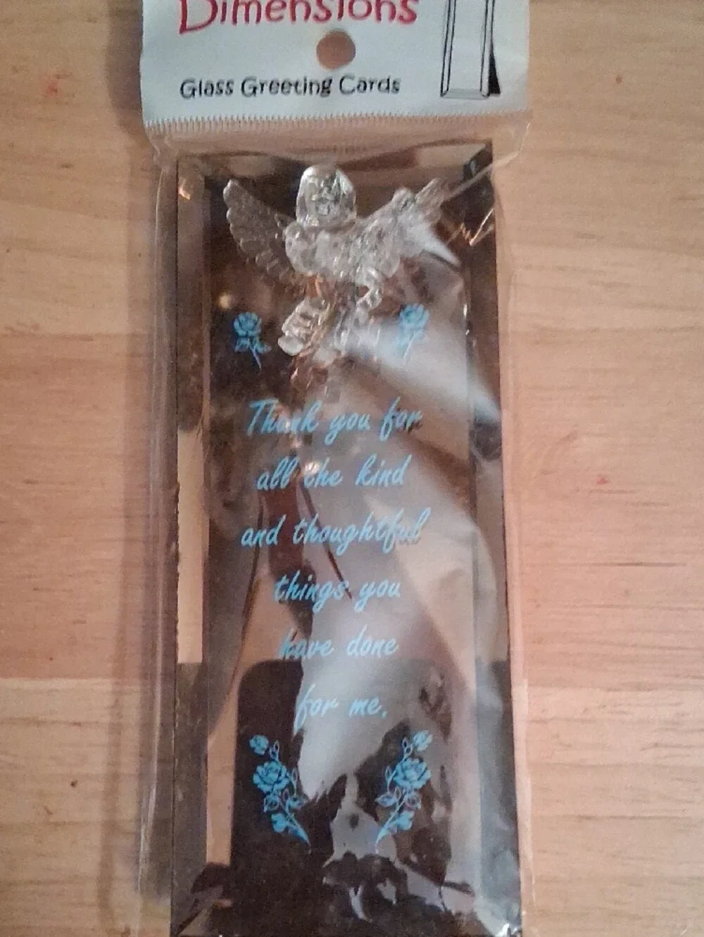 Engraved Thank You Crystal Plaque with Angel Accent