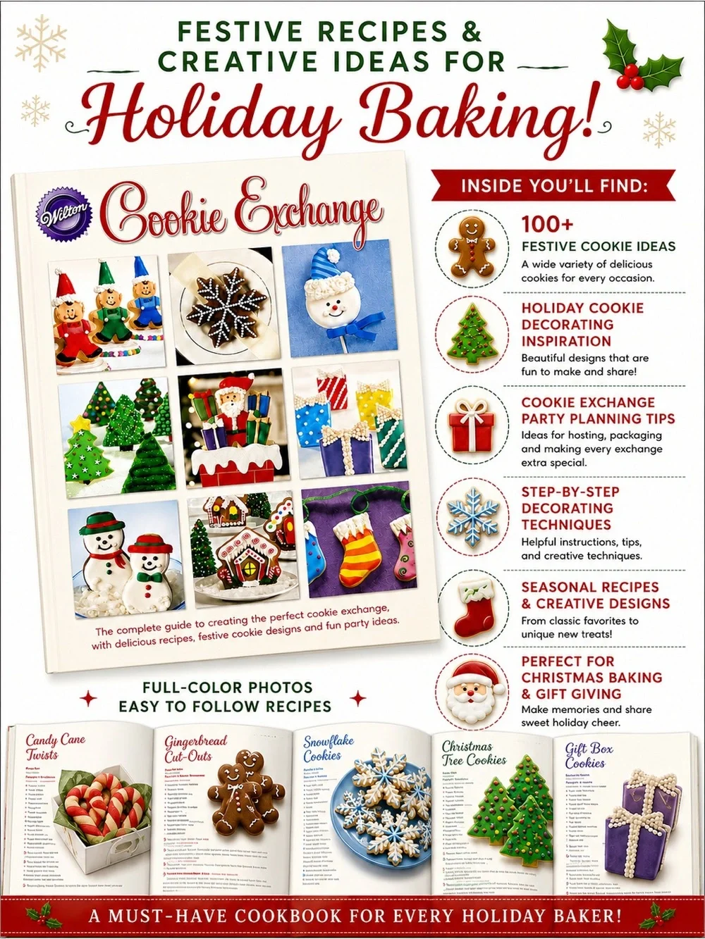 Wilton Cookie Exchange Cookbook Christmas Cookie Recipes Holiday Baking Book