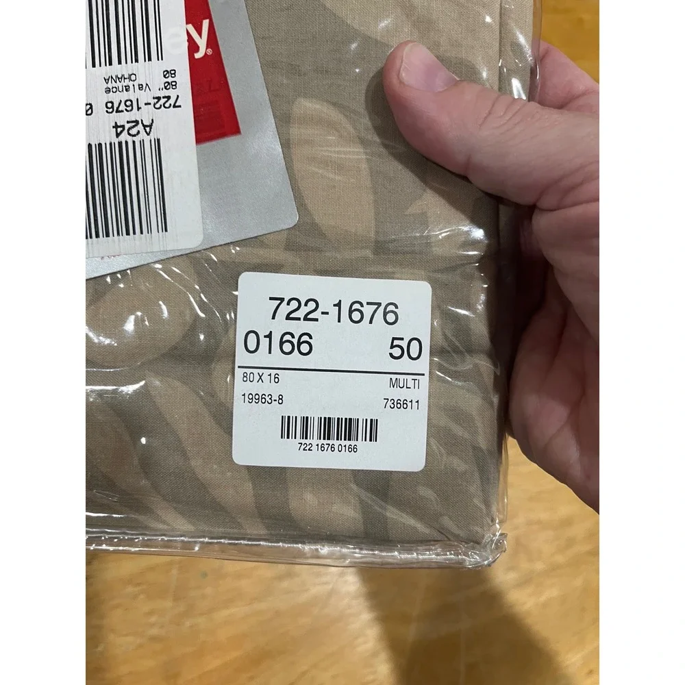 JCPenney‎ Home Collection Ohana Valance 80x16 Tan Brown Leaf Print 722-1676 NIP