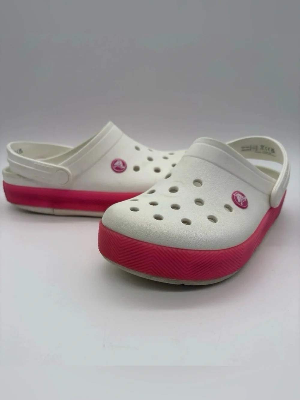 CROCS Classic Clog White with Pink Platform