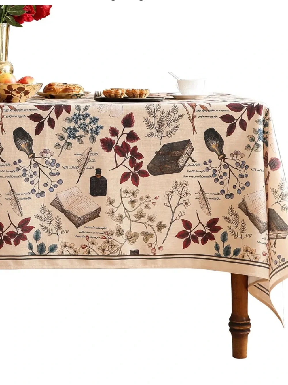 Designer French Linen Rectangular Tablecloth
