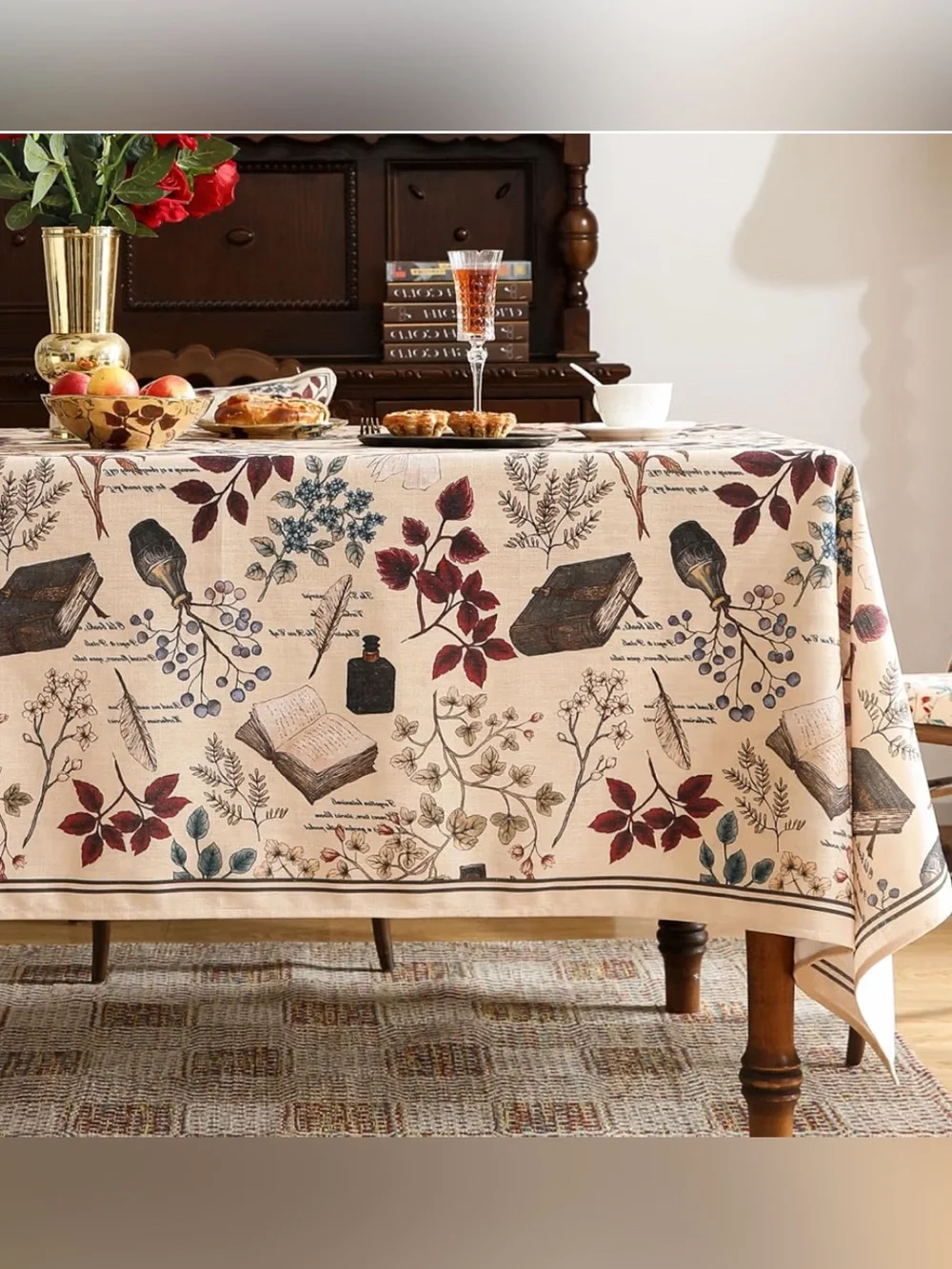 Designer French Linen Rectangular Tablecloth