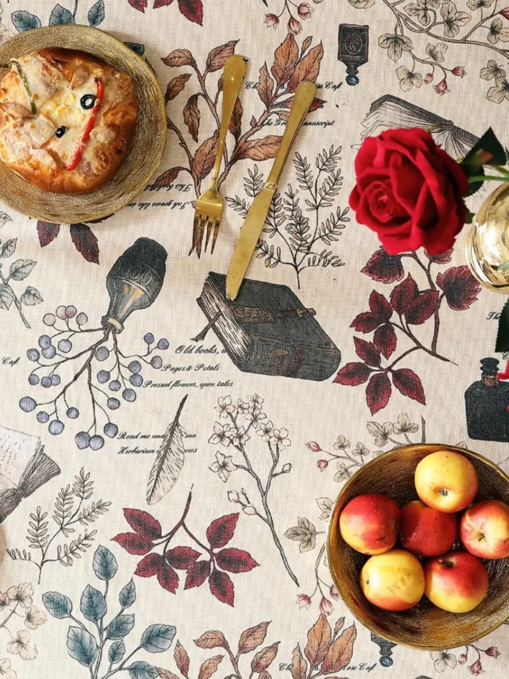 Designer French Linen Rectangular Tablecloth