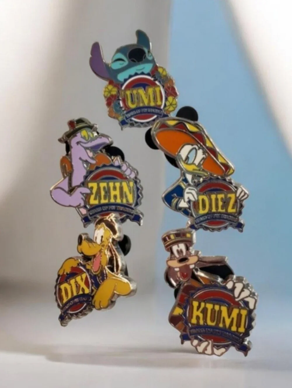 Lot of 5 10th Anniversary Disney Pin Trading Pins