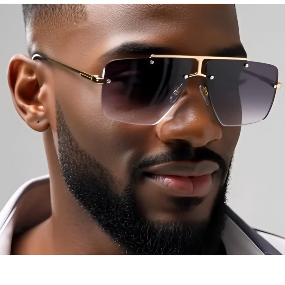 Rimless Sunglasses‎ Men Square Driving Fishing Shades Lentes Gafas Humbres Nuevo