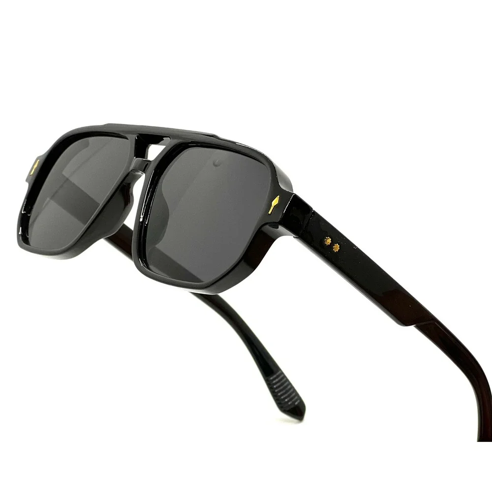 Men's Black Square Classy Sunglasses‎ Yellow Tinted Lenses Fashion Eyewear Gafas