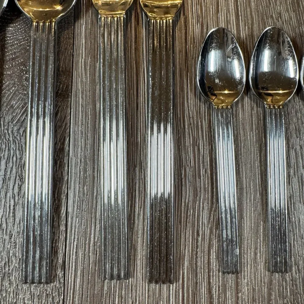 Lot of 12 IKEA Strateg Knives Spoons Forks Flatware Ribbed Ehlen Johansson 1990s