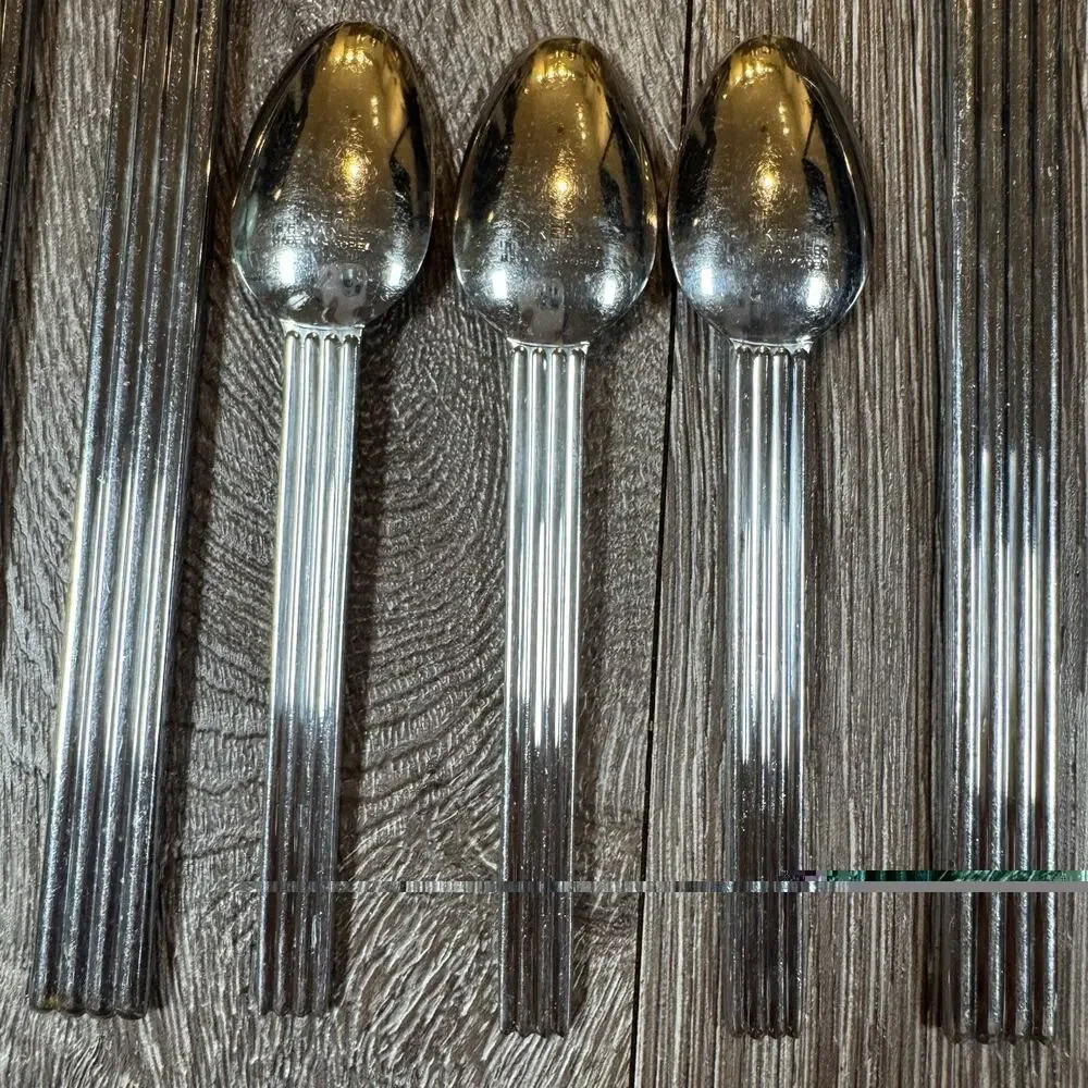 Lot of 13 IKEA Strateg Knives Spoons Forks Flatware Ribbed Ehlen Johansson 1990s