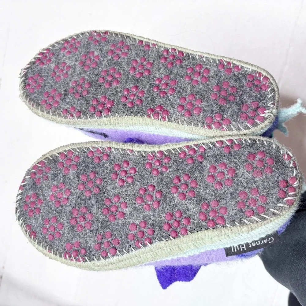Garnet Hill Boiled Wool Dragon Slippers Size Kids 11 EUC