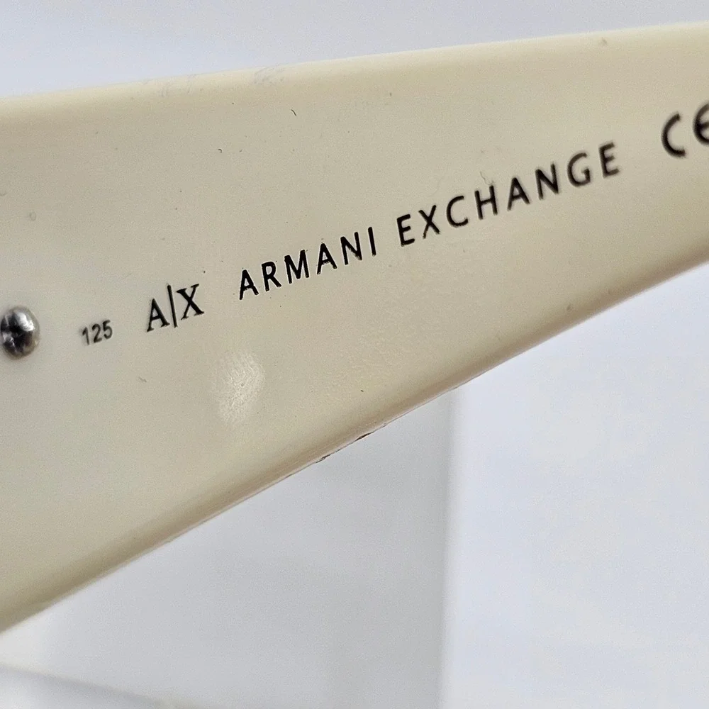 Armani Exchange AX009/N/S Shield Sunglasses Cream Silver Purple Gradient Y2K