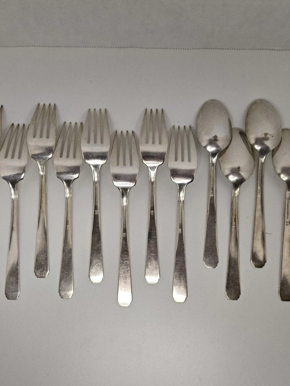Wm. Rogers & Son AA  FRIENDSHIP Silverplate c1932 8 Salad Forks 4 Teaspoons